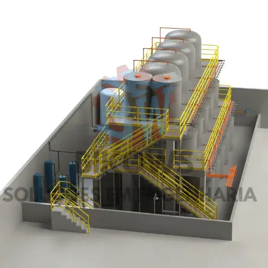 Projeto de engenharia para setor industrial de processo com ácido sulfúrico